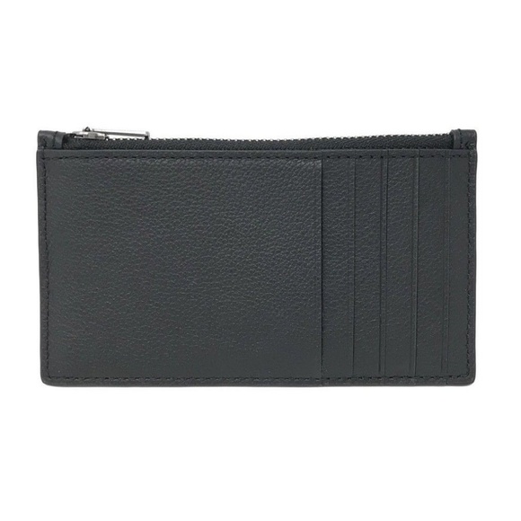 Coach Men’s Zip Card Case Black Leather Wallet - Picture 2 of 5
